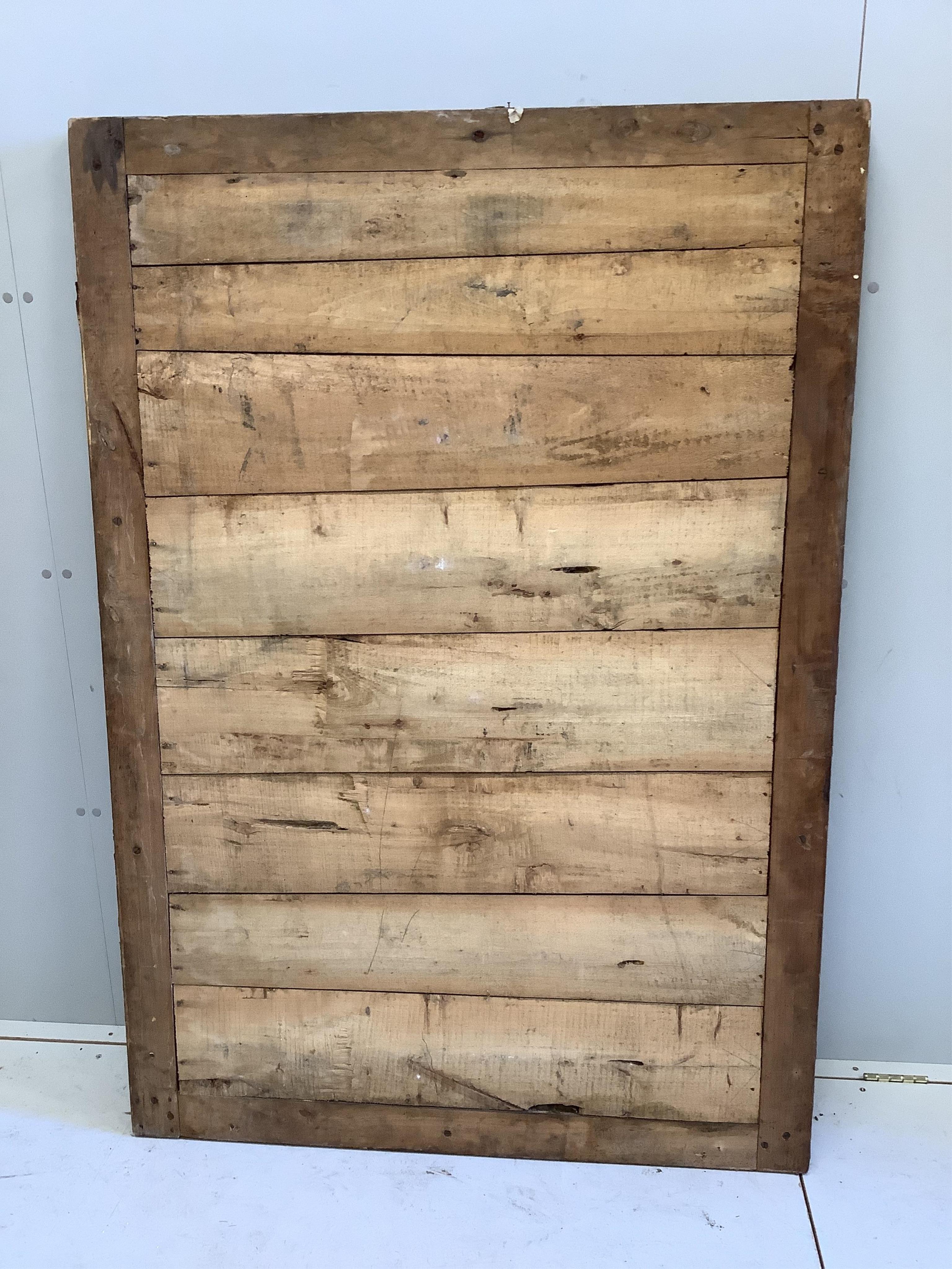 A Victorian brass framed wall mirror, width 109cm, height 158cm. Condition - fair, plate oxidised